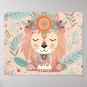 Niedlicher Boho Lion Animal Safari Kinderspielplat Poster (Vorne)