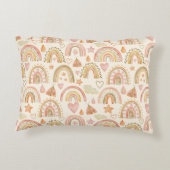 Niedlicher Boho Rainbows-Muster-Name für ein benut Dekokissen (Rückseite)