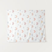 Niedlicher Boho Regenbogen und Wolken Wandteppich (Vorderseite (Horizontal))