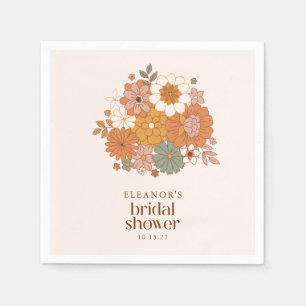 Niedlicher Boho Retro Brautparty Individuelle Name Serviette