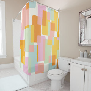 Niedlicher Boho Retro Pastel Geometrische Form Art Duschvorhang