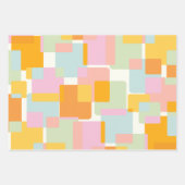Niedlicher Boho Retro Pastel Geometrische Form Art Geschenkpapier Set (Vorderseite 3)