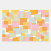 Niedlicher Boho Retro Pastel Geometrische Form Art Geschenkpapier Set (Vorderseite 2)