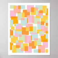 Niedlicher Boho Retro Pastel Geometrische Form Art