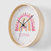 Niedlicher Boho Wasserfarbenschleier in rosa Wall- Uhr (Winkel)