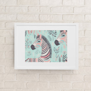 Niedlicher Boho Zebra Animal Safari Babysitter-Roo Poster