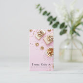 Niedlicher Bokeh und Rose Gold Sequin Event Planne Visitenkarte (Stehend Vorderseite)