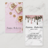Niedlicher Bokeh und Rose Gold Sequin Event Planne Visitenkarte (Vorne/Hinten)