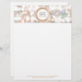 Niedlicher Bokeh- und Rose-Gold-Sequin-Eventplaner Briefkopf (Vorne/Hinten)