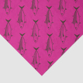 Niedlicher Bonito Fisch im Deep Maroon auf Hot Pin Seidenpapier (Detail)