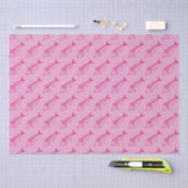 Niedlicher Bonito Fisch in heißen Rosa auf Pastell Seidenpapier (Handwerk)