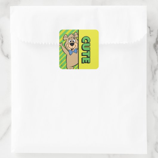 Niedlicher Boo-Boo-Bär Quadratischer Aufkleber (Tasche)