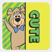 Niedlicher Boo-Boo-Bär Quadratischer Aufkleber (Vorderseite)