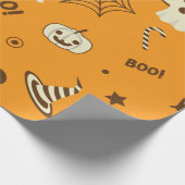 Niedlicher Boo Ghost Happy Halloween Nahtloses Mus Geschenkpapier (Ecke)