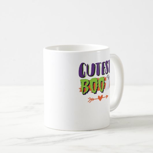 Niedlicher Boo Halloween Funny Lässig Kaffeetasse (VorderseiteRechts)