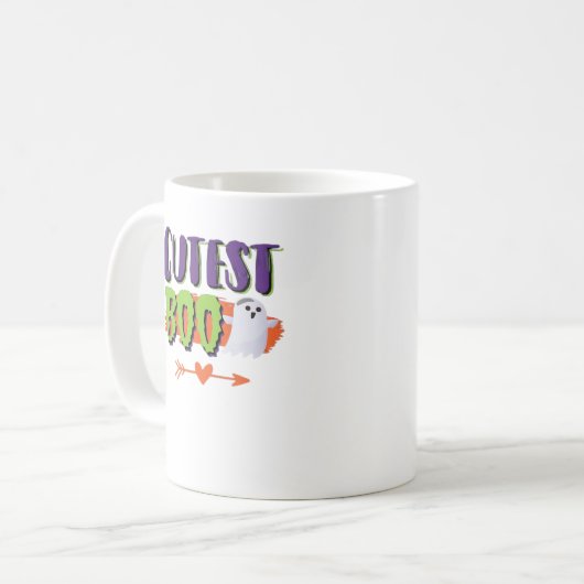 Niedlicher Boo Halloween Funny Lässig Kaffeetasse (Vorderseite Links)