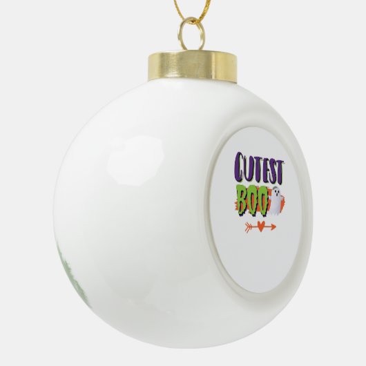 Niedlicher Boo Halloween Funny Lässig Keramik Kugel-Ornament (Links)