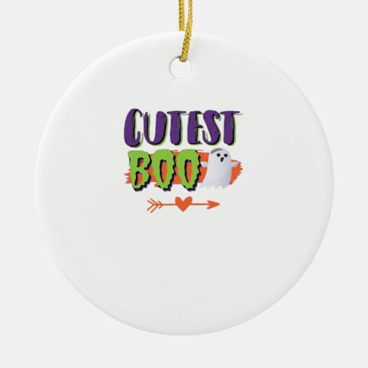 Niedlicher Boo Halloween Funny Lässig Keramik Ornament (Vorne)