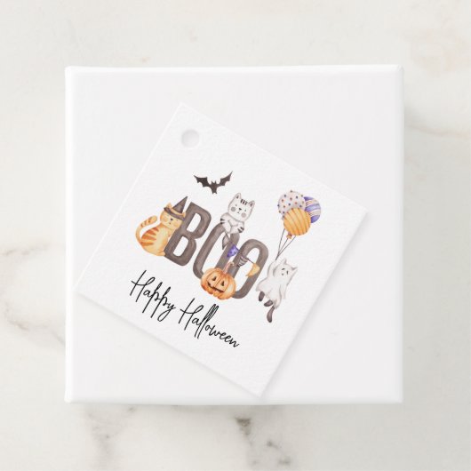 Niedlicher Boo Happy Halloween Katzen Ghosts Pumpk Geschenkanhänger (Beispiel)