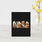 Niedlicher Boo Latte Coffee Halloween Spooky Seaso Karte (Gelbe Blume)