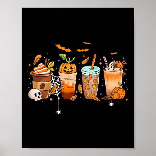 Niedlicher Boo latte Kaffee Halloween Spooky Seaso Poster (Vorne)