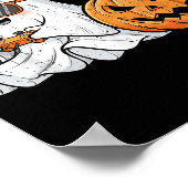 Niedlicher Boo mit Sungles, der Spiel spielt Funny Poster (Ecke)