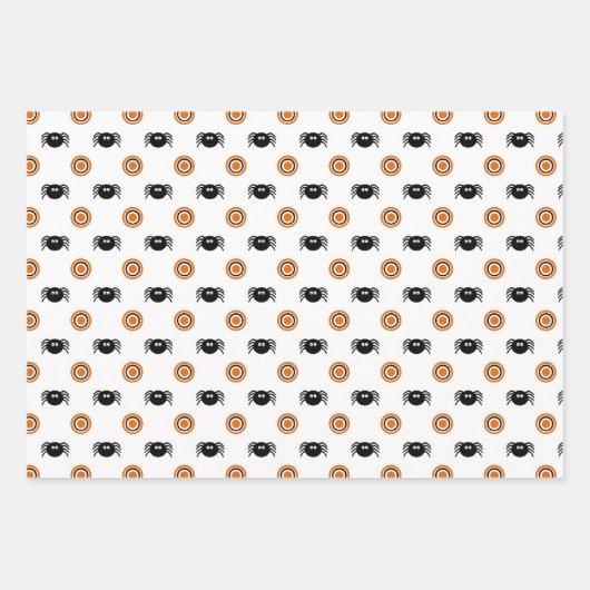 Niedlicher Boo-Spider-Streifen Halloween Geschenkpapier Set (Vorderseite 3)