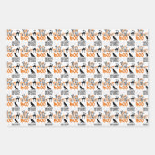 Niedlicher Boo-Spider-Streifen Halloween Geschenkpapier Set (Vorderseite)