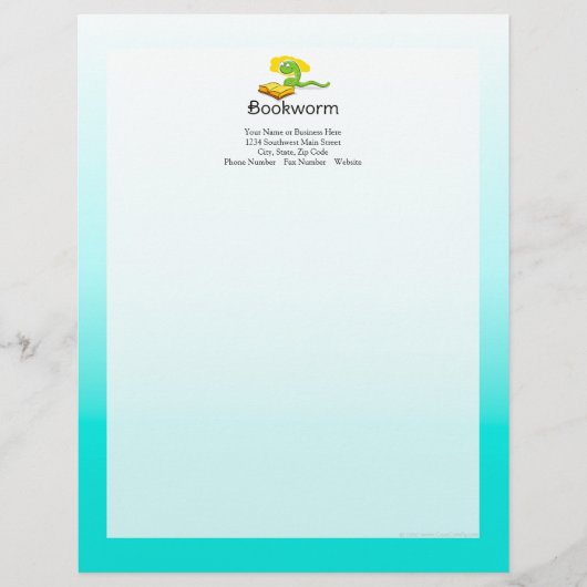 Niedlicher Bookworm mit Brille Briefkopf (Vorderseite)