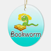 Niedlicher Bookworm mit Brille Keramik Ornament (Links)