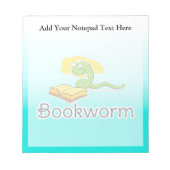 Niedlicher Bookworm mit Brille Notizblock (Vorderseite)