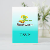 Niedlicher Bookworm mit Brille RSVP Karte (Stehend Vorderseite)