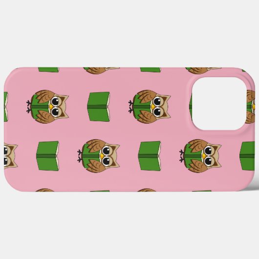 Niedlicher Bookworm Owl Reading Book Cartoon Case-Mate iPhone Hülle (Rückseite (Horizontal))