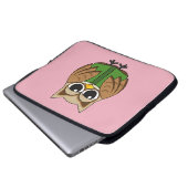 Niedlicher Bookworm Owl Reading Book Cartoon Laptopschutzhülle (Vorne Knopf)