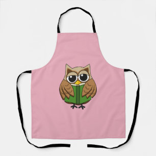 Niedlicher Bookworm Owl Reading Book Cartoon Schürze
