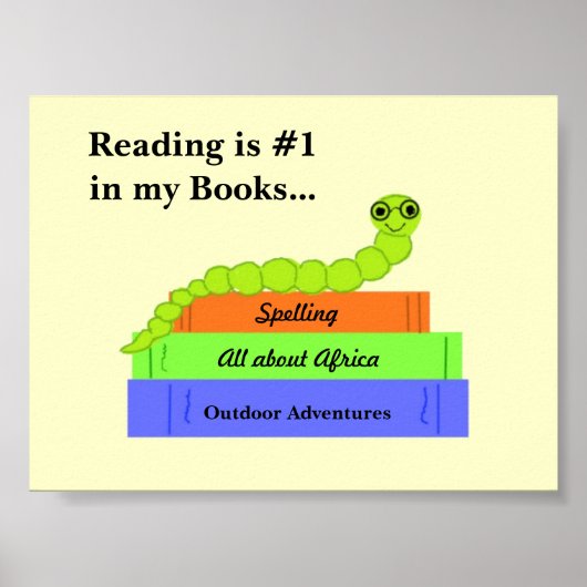 Niedlicher Bookworter mit Lesefunktion Poster (Vorne)