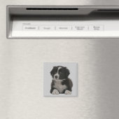 Niedlicher Border Collie Puppy Dog Custom Magnet (In Situ (Geschirrspüler))