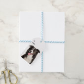 Niedlicher Border Collie Welpe Dog Lover Schwarz-w Geschenkanhänger (Mit Garn)