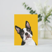Niedlicher Boston Terrier Dog für Boston Terrier E Postkarte (Stehend Vorderseite)