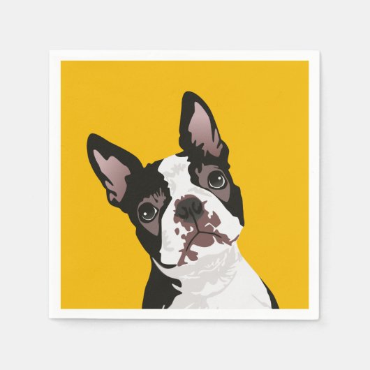 Niedlicher Boston Terrier Dog für Boston Terrier E Serviette (Vorderseite)