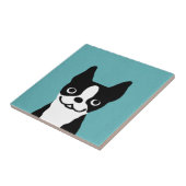 Niedlicher Boston Terrier Fliese (Seite)