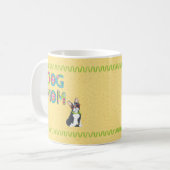 Niedlicher Boston Terrier Fun farbenfroher Name    Kaffeetasse (Vorderseite Links)