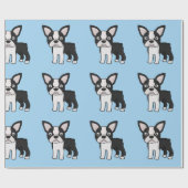 Niedlicher Boston-Terrier Geschenkpapier (Flach)