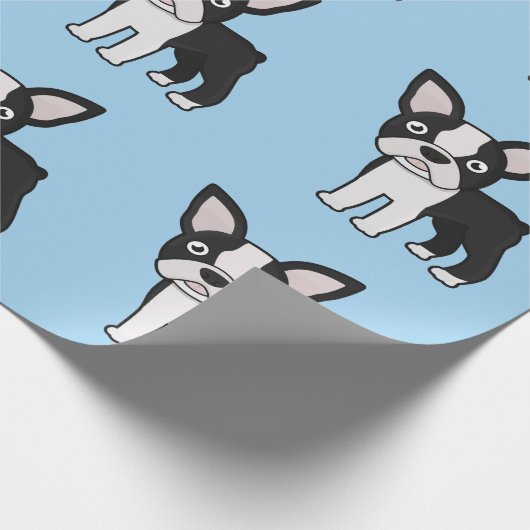 Niedlicher Boston-Terrier Geschenkpapier (Ecke)