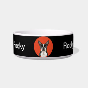 Niedlicher Boston Terrier Monogram Dog Füttre Wate Napf
