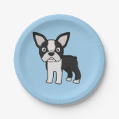 Niedlicher Boston-Terrier Pappteller (Vorderseite)