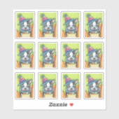 NIEDLICHER BOSTON TERRIER PUP IN HALLOWEEN KLEINEN AUFKLEBER (Blatt)