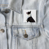 Niedlicher Boston Terrier Square Button (Beispiel)