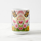 Niedlicher Boston Terrier Welpe spielen mit Schmet Kaffeetasse (Mittel)