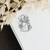 Niedlicher botanischer Fox, Bibliothek und Libris Gummistempel
